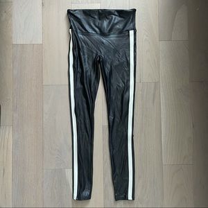 Spanx Faux Leather Legging with Racer Stripe